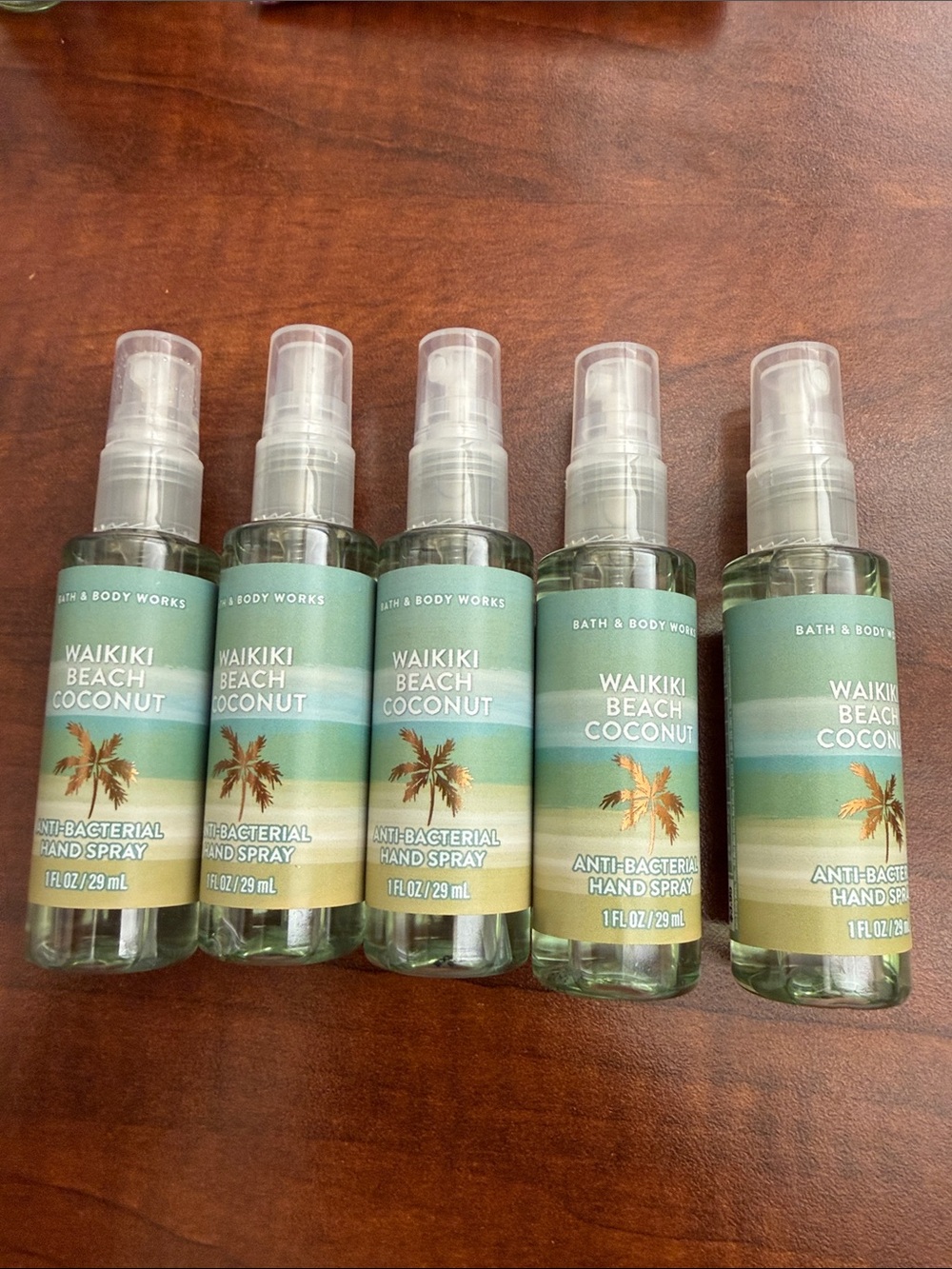 BBW 5pc Waikiki Beach Coconut Antibacterial hand spray